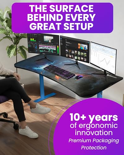 Arozzi Arena Gaming Desk Pad D012 | Full Desk Mouse Pad, Washable Desk Mat, Anti-Slip Rubber Base, Water-Resistant Surface - color: D012