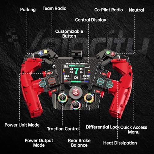 F1 Racing Steering Wheel Building Set,Mechanical Sim Driving Wheels-971 PCS | Compatible with LEGO F1 Merchandise, Concept Red Model Collectible Gift for Teens Boys 10+ Adults - color: Red