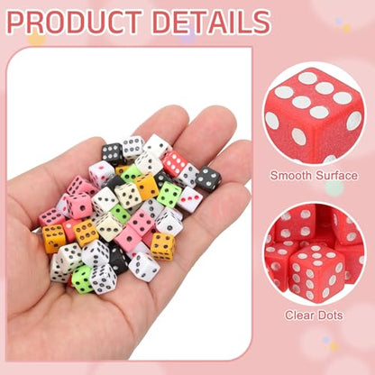 uxcell 300Pcs Mini Dice, 8mm/0.31" Acrylic Tiny Six Side Game Dot Square Dice Bulk for Table Board Game Party Activities, Red/White - color: Red/White, size: 8mm/0.31"