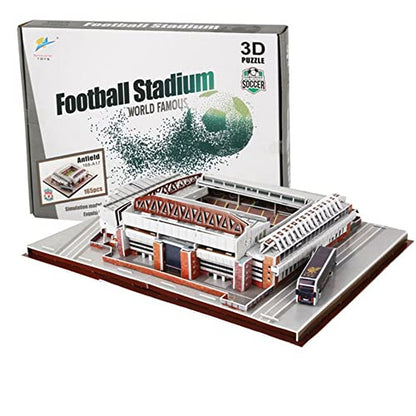Classic Football Stadium Puzzle,3D Puzzle Soccer Club Venues,3D Paper Model Building Puzzle Kit, Soccer Souvenir Gift,Handmade Puzzle Ornaments，Cardboard Model (Anfield Stadium) - color: Anfield Stadium