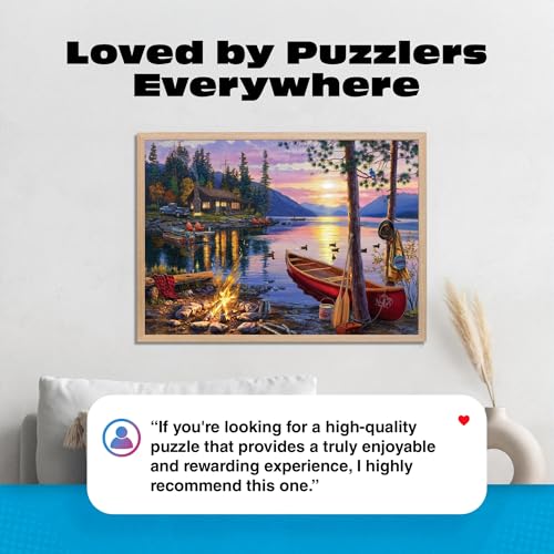 Buffalo Games - Darrell Bush Canoe Lake - 1000 Piece Puzzle for Adults | Made in USA, Perfect Snap Fit, Giftable, Frameable Art, Includes Poster, Recycled Board