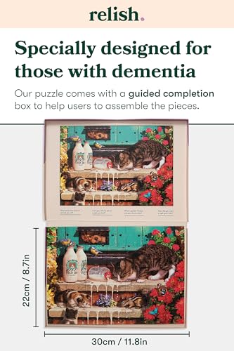 Relish Large Piece Puzzles for Seniors, 35 Piece Cat's Whiskers Jigsaw Puzzle, Dementia Products for Elderly - style: Cat's Whiskers