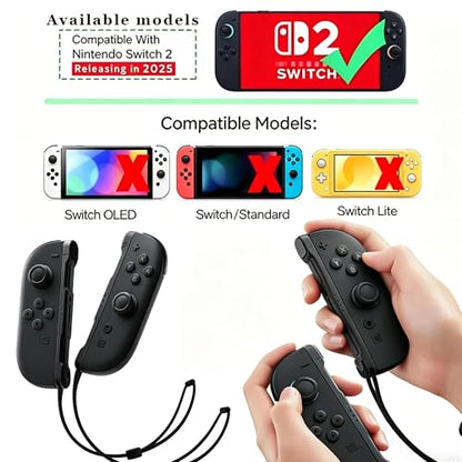 Arvytosty Magnetic Wrist Straps for Switch 2 Joy-Con, Adjustable Lanyard with SR/SL Buttons, Compatible with Switch 2 Mouse Mode, Replacement Wrist Strap Accessories (Black-4 Packs) - color: Black-4 Packs