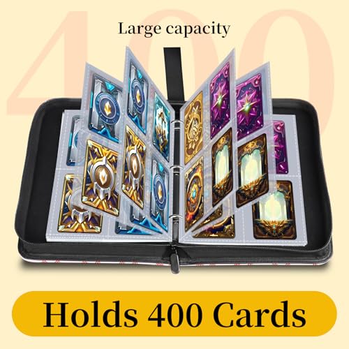 AXUASSILD 4 Pocket Card Binder, Premium Trading Card Holder Fits 400 Cards With 50 Removable Sleeves, Cute Portable Collection Card Ablum Holder Funny Cute Cherry Bow - color: Funny Cute Cherry Bow