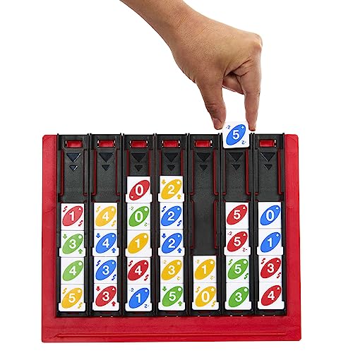Mattel Games UNO Quatro Game with Colored Tiles & Plastic Grid for Adult, Family & Parties, 2 to 4 Players Ages 7 Years Old & Up