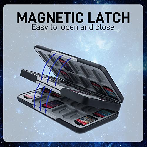 RHOTALL Game Card Case for Nintendo Switch/OLED/Lite/2 , Storage Card Box with 48 Game Cards Cartridge and 24 SD Cards Slots, Switch Games Holder with Magnetic Design - Starry sky