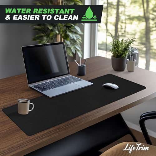 LifeTrim 36” x 13” Extra Large Mouse Pad Gaming Extended Keyboard Mat Full Desk Cover Oversized Mouse Pad XL Desk Protector Mat Giant Thick Black Gaming XXL Mousepad Large Desk Mats Deskpad - size: 36" x 13"