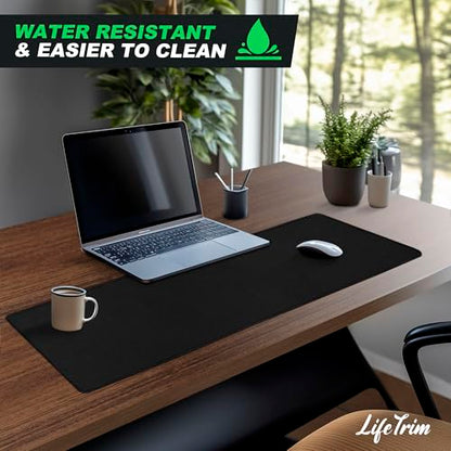 LifeTrim 36” x 13” Extra Large Mouse Pad Gaming Extended Keyboard Mat Full Desk Cover Oversized Mouse Pad XL Desk Protector Mat Giant Thick Black Gaming XXL Mousepad Large Desk Mats Deskpad - size: 36" x 13"