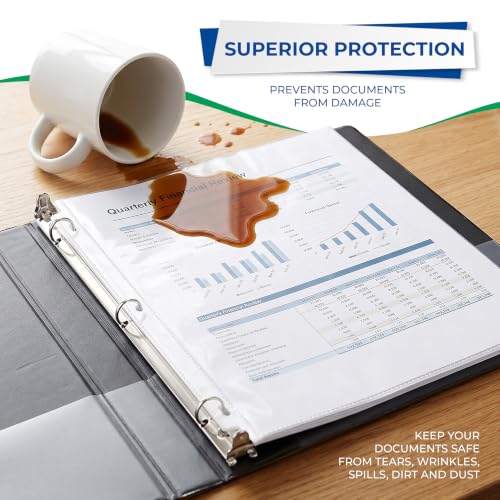 Samsill 200 Pack Heavy Duty Sheet Protectors, Crystal Clear, 8.5x11 Inch Page Protectors for 3 Ring Binder, Letter Size Protectors, Reinforced Holes, Clear Protector, Top Loading, Acid Free - size: 200 Pack, style: Crystal Clear