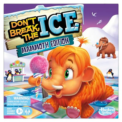 Hasbro Gaming Don’t Break The Ice Mammoth Edition Board Game | Ages 3 and Up | 2 to 4 Players | Preschool and Kids Games (Amazon Exclusive)