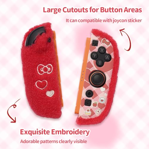 Kuitmor Plush Protective Case for Switch 2, Kawaii Protective Shell Hard PC Slim Cover Case Compatible with Switch 2025 Game Console and Joystick Controller - HLK