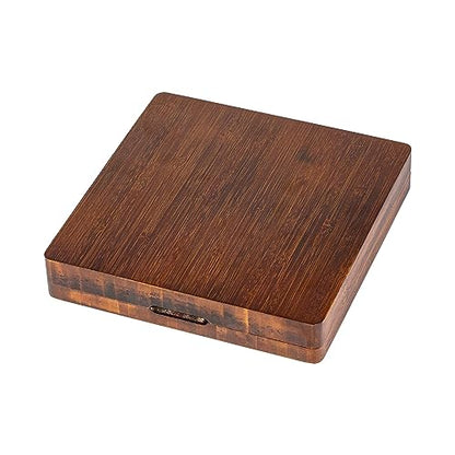 UDIXI 2 in 1 DND Dice Box, Bamboo Dice Rolling Tray for D&D Tabletop Games | Magnetic Lid, Dice Storage Box, Holder Case, Holds 6 Sets of Polyhedral Dice, for Dungeons and Dragons Role Playing Games - color: Square-no Pattern