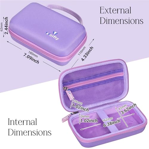 worfty Case for Retroid Pocket Classic/ Retroid Pocket Flip 2 Retro Game Console - Hard Travel Protective Carrying Storage Bag (Purple) - color: Purple