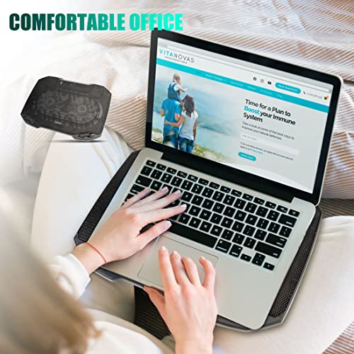 LIANGSTAR Laptop Cooling Pad, Gaming Laptop Cooler with 2 Quiet Big Fans, RGB 7 Color Light Change, Portable USB Laptop Stand 11 to 15.6 Inch, Slim and Easy Carry Working Study Outdoor Travel