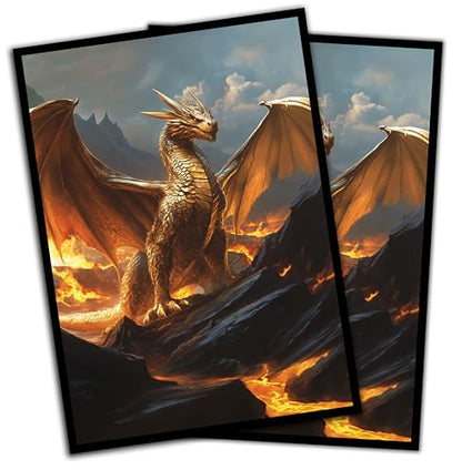 Ancient Brass Dragon Card Game Sleeves - 102 Pack - Compatible with MTG and Other TCGs - Perfect for MTG Dragon Commander Decks Like The Ur Dragon or Mirrym - color: Ancient Brass Dragon