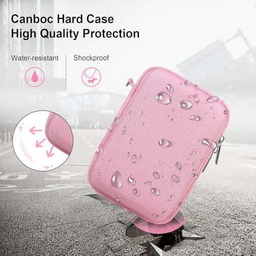 Canboc Carrying Case for Fujifilm X100VI/ X100V/ X100F/ X100S/ X-E5 Digital Camera, Zipper Mesh Pocket fit USB Cable, Pink (Case Only) - color: Pink