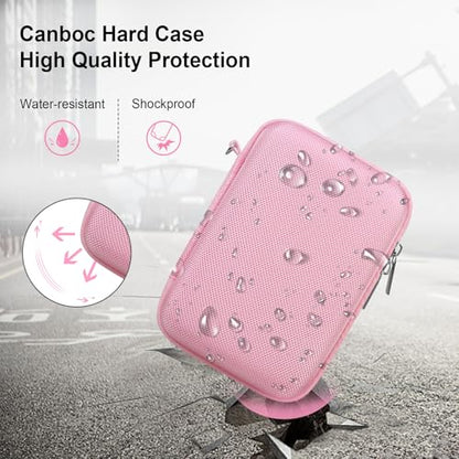 Canboc Carrying Case for Fujifilm X100VI/ X100V/ X100F/ X100S/ X-E5 Digital Camera, Zipper Mesh Pocket fit USB Cable, Pink (Case Only) - color: Pink
