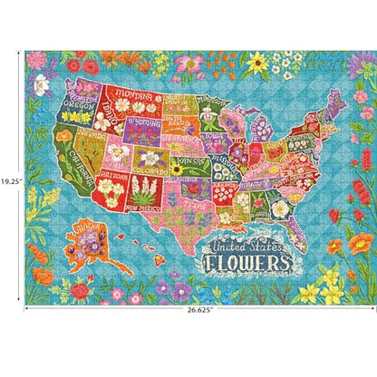 RoseArt - Soft Touch - Flower Map - 1000 Piece Jigsaw Puzzle for Adults - style: Flower Map