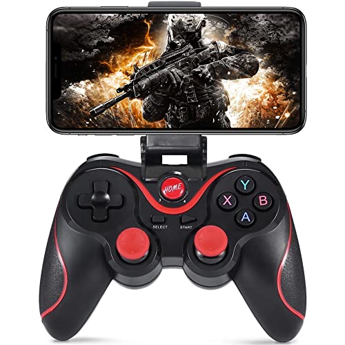 Megadream Android Game Controller, Key Mapping Function Wireless Gaming Controller Gamepad Compatible with PUBG Mobile, Call of Duty Mobile, for Android Phone & Tablet, Samsung, Redmi, Motorola, TCL, Oneplus - Not for iOS/PC - color: Red+Black