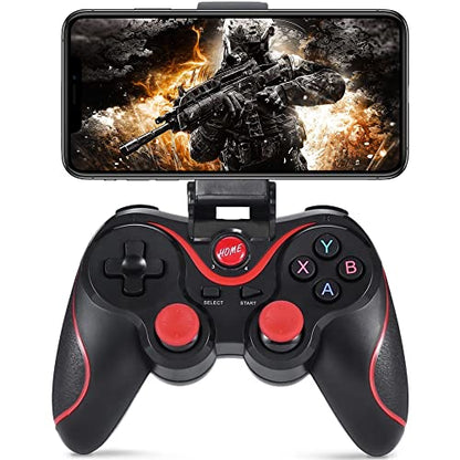 Megadream Android Game Controller, Key Mapping Function Wireless Gaming Controller Gamepad Compatible with PUBG Mobile, Call of Duty Mobile, for Android Phone & Tablet, Samsung, Redmi, Motorola, TCL, Oneplus - Not for iOS/PC - color: Red+Black
