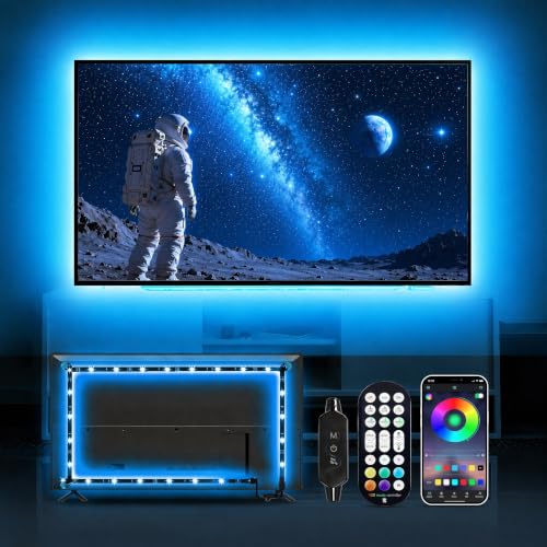 LED Lights for TV, 9.8ft RGB TV Backlight for 32-43 inch TVs, TV LED Backlight with Music Sync Color Changing, Smart APP and Button Control Strip Lights USB Powered for Bedroom, Gaming, Kitchen - size: 9.8FT for 32"-43" TV