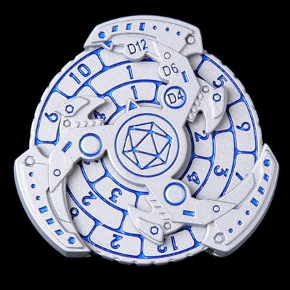 7-in-1 Spinner DND Dice Set, Rotate Metal Rotate Dungeons and Dragons DND Compass Dice, Cool RPG Role Playing Table Game Dice - color: Mechanical-silver Bule