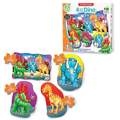 The Learning Journey: My First Puzzle Sets 4-In-A-Box Dinosaur – Dinosaur Puzzle Sets - Educational Toddler Toys & Activities for Children Ages 2-5 - style: Dino