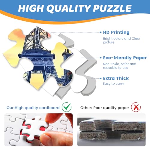 Puzzles 300 Pieces for Adults | Eiffel Tower Jigsaw Puzzles | Recycled Cardboar Jigsaw Puzzles 300 Pieces | Challenging Family Activity Great Gift Idea for Family Friends | 20.5 X 15 inches - style: ShopTower
