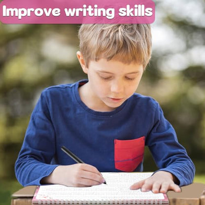 chiazllta Grooved Cursive Handwriting Workbook with Disappearing Ink Pens Magic Reusable Grooved Cursive Writing Practice for Beginners Kids Kickoff Workbook Homeschooling Supplies (Inspiring Quotes) - style: Inspiring Quotes