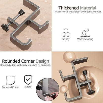 Desk Bag Hook, Purse Hook for Table, Aluminum Under Desk Handbag Hanger, Desk Mount Backpack Holder, Umbrellas, Headphone Holder, Back to School Essentials - Cream - color: Cream
