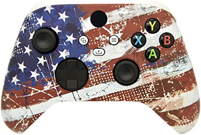 Hand Airbrushed Fade Custom Controller Compatible with Xbox Series X/S & Xbox One (Series X/S U.S Flag/White) - color: Series X/S U.S Flag/White