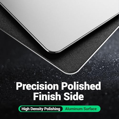 HONKID Metal Aluminum Mouse Pad, Office and Gaming Thin Hard Mouse Mat Double Sided Waterproof Fast and Accurate Control Mousepad for Laptop, Computer and PC,9.45 X 7.87 Inch,Silver | Office and Gaming Thin Hard Aluminum Mouse Mat Double Sided Waterproof