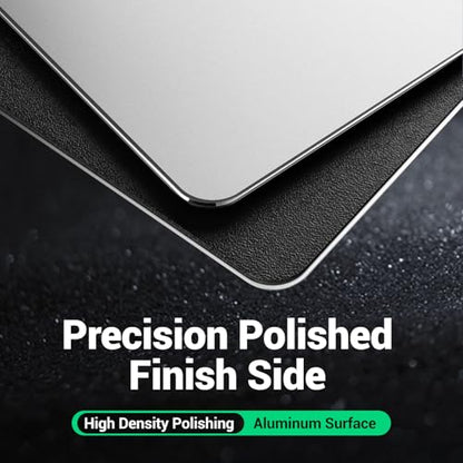 HONKID Metal Aluminum Mouse Pad, Office and Gaming Thin Hard Mouse Mat Double Sided Waterproof Fast and Accurate Control Mousepad for Laptop, Computer and PC,9.45 X 7.87 Inch,Silver | Office and Gaming Thin Hard Aluminum Mouse Mat Double Sided Waterproof