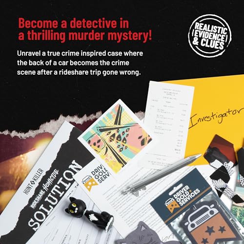 Hunt A Killer: Rideshare Homicide - Solve a Modern Day True Crime, Murder Mystery Games for Adults, Ages 14+, Perfect for Fans of Unsolved Mysteries and Cold Cases who Love the Hunt for a Killer - style: Rideshare Homicide