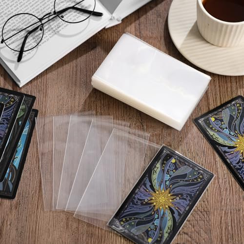 Maitys 300 Pack Clear Tarot Card Sleeves (72x122mm) 200μM Thick, Non-Glare Compatible with TCG & Board Game Cards