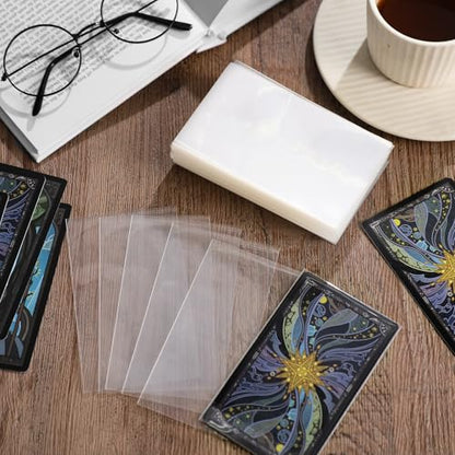 Maitys 300 Pack Clear Tarot Card Sleeves (72x122mm) 200μM Thick, Non-Glare Compatible with TCG & Board Game Cards