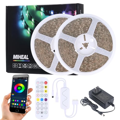 MIHEAL 5050 RGB LED Strip Lights 80Ft, Color Changing Rope Lights with Remote for Home Decor - size: 80ft