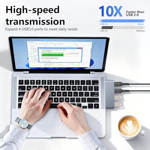Right USB Hub, Cable-Free USB Splitter,Portable USB Hub for Laptop | One-hand Operation & Device Protection,Plug and Play,cordless integrated design,5Gbps High Speed Transfer - style: Right USB 3.0 Hub