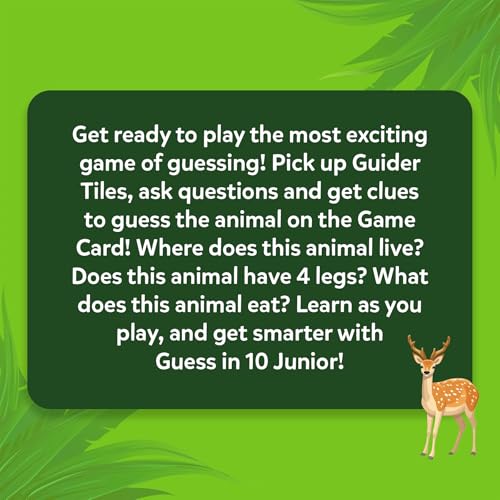 Skillmatics Guess in 10 Junior – Animal Kingdom, Card Game for Preschoolers | Animal Trivia, Fun Guessing Game, 35 Game Cards, 10 Guider Tiles, Travel-Friendly, Gift for Kids Ages 3, 4, 5, 6, - style: 3. Junior Animal Kingdom