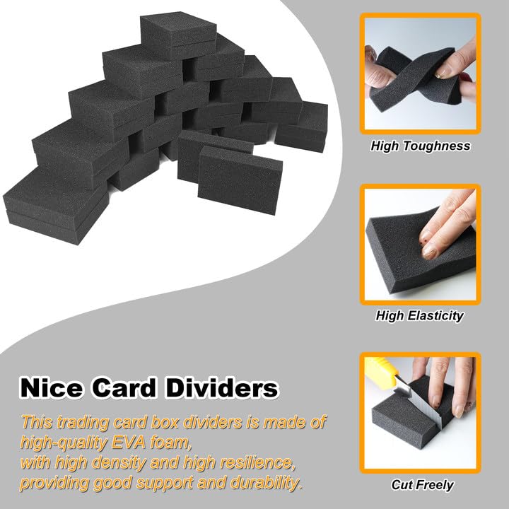 120PCS Foam Card Dividers Card Dividers for Storage Boxes Multifunction Foam Dividers for Trading Cards Shock Absorbing Foam Block for Sport Playing Game Card Packing Cases and Crafts