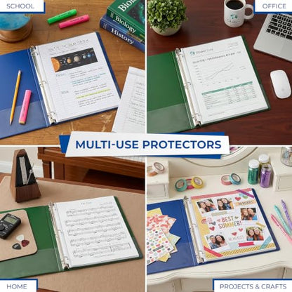 Samsill 200 Pack Heavy Duty Sheet Protectors, Crystal Clear, 8.5x11 Inch Page Protectors for 3 Ring Binder, Letter Size Protectors, Reinforced Holes, Clear Protector, Top Loading, Acid Free - size: 200 Pack, style: Crystal Clear