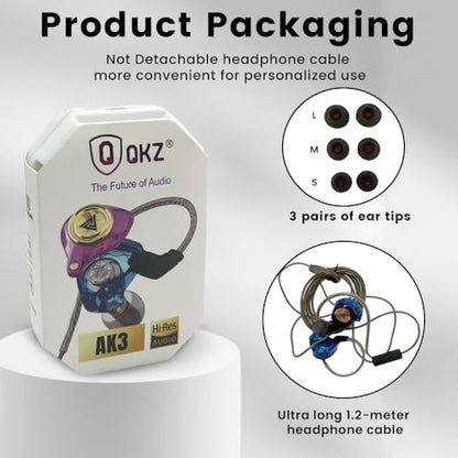 Wired Gaming Earbuds, Ak3file in Ear Monitors, Deep Bass Sound Wired Earbuds, HiFi in Ear Headphones with 1DD 10mm Dynamic Driver, IEM for Music Gaming Video Calling (Purple) - color: Purple