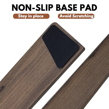 Walnut Wooden Wrist Rest Pad for 75% 80% TKL Keyboard, Ergonomic Solid Wood Hand Rest with Non-Slip Base, Stain Resistant Palm Support for Typing & Gaming (14.2“ L) - size: 75%-80% Tenkeyless Keyboard