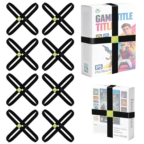 8Pcs Board Game Elastic Box Bands,Durable & Equipped With Anti-Slip Design To Keep Your Board games, Tabletop games,Card games,RPGs & Other Items Remain Closed During Travel & Storage Without Rubbing