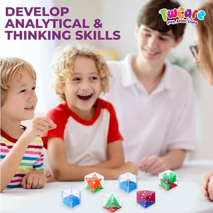 Brain Teaser Puzzle Cubes Party Favors for ADHD Autism Kids Adults 24 Pack Fidget Toy Set Gifts Mini Games Stress Relief Stocking Stuffers Bulk Goodie Bag Filler Treasure Box Classroom Prizes School