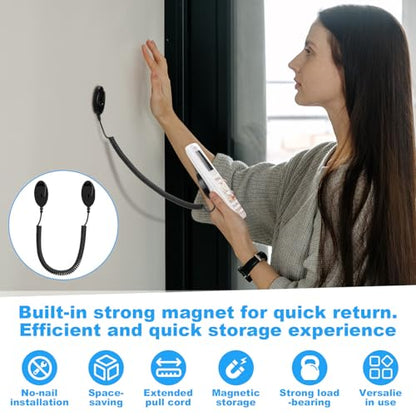 8 Pack 43 Inch Magnetic Remotes Control Holder with Spring Ropes Retractable Cord Remote Holder Wall Mount Anti-Loss Remote Control Leash Wall Mount for Projector TV Fan Couch, Bedside Table - size: 43 Inch