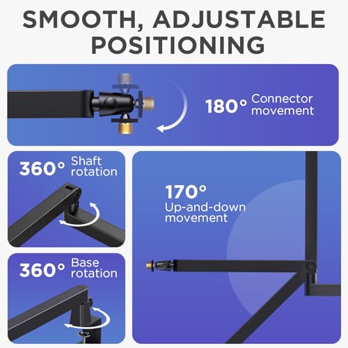 InnoGear Low Profile Mic Arm Boom Arm Microphone Stand Desk Mount, Black | for Fifine AM8 K669B Elgato Blue Yeti Shure SM58 SM7B, 3.3lb Weight Capacity, Vibration Resistant, Adjustable Angle - color: Black, style: Low Profile Mic Arm
