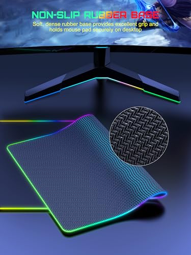 TopMade Wireless Charging Mouse Pad, RGB Gaming Mousepad, 35.4" x 15.8" Extra Large Waterproof Keyboard Desk Pad, Cool Computer Desk Mat, Black (Includes 20W PD Power Adapter & 6.56ft Woven Cable) - color: RGB Black-35.4"x15.8"-with Adapter