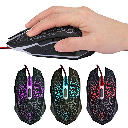 Brrnoo Ergonomic Wired Gaming with RGB Breathing Lights, Optical Sensor & DPI for PC, Laptop & Desktop