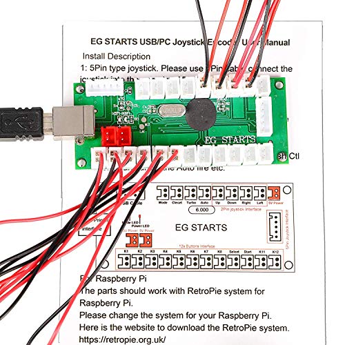 EG STARTS Classic Arcade DIY Parts Happ Style 2Pin Sticker + 1 Player Start Buttons + 8X Happ Type Standard Push Button with Micro Switch for Arcade Joystick Kits Mame KOF Fighting Stick Games Red